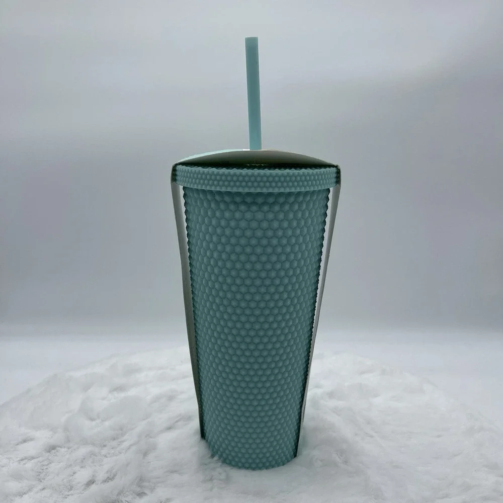 Manna Studded Tumbler 24 oz Cup Rubberized Finish Mint Green Eco-Friendly